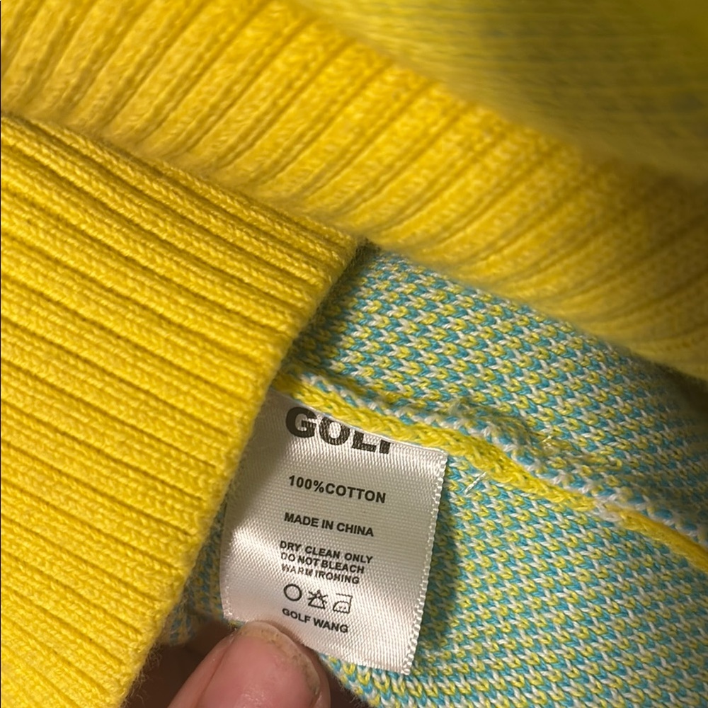 Golf Wang Yellow and Blue Crewneck Sweater Bold Text Design - Picture 4 of 4